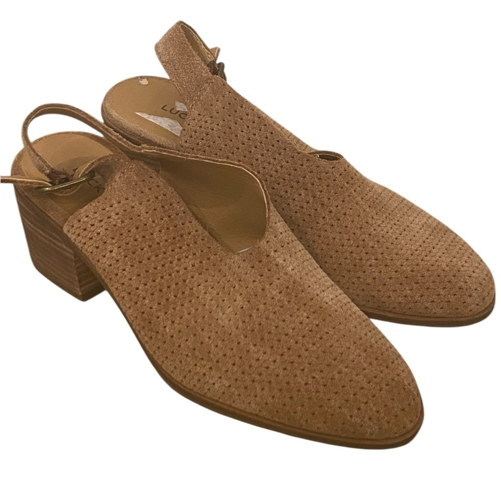 Lucky Brand Womens Lideton Leather Heel Booties